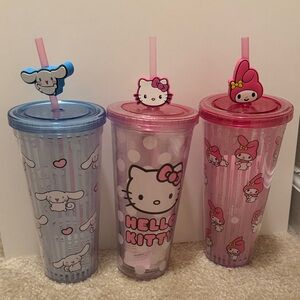Hello Kitty Party Tumbler Trio - Pink, Blue